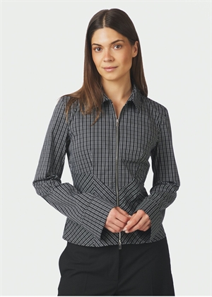 Cathy zip skjorte Black Neo Noir 